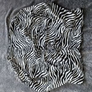 Pretty Little Thing sheer zebra print double tie kimono top